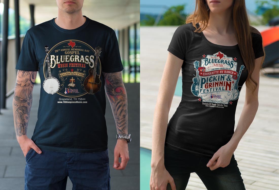 Texas Bluegrass Music T-Shirt Design