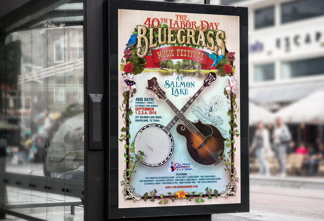 Texas Bluegrass Music Poster Design