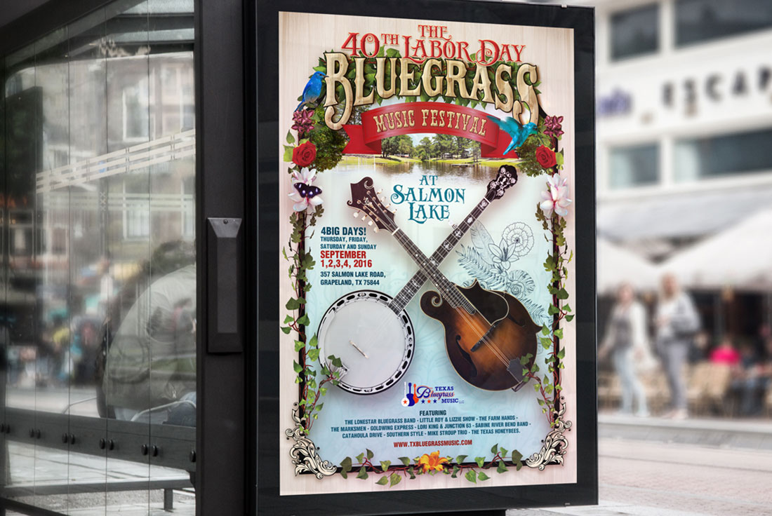 Texas Bluegrass Music Poster Design