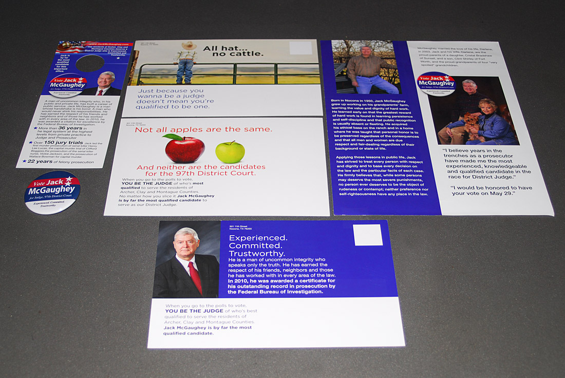 Jack McGaughey Political Campaign, Direct Mail Design and Copywriting