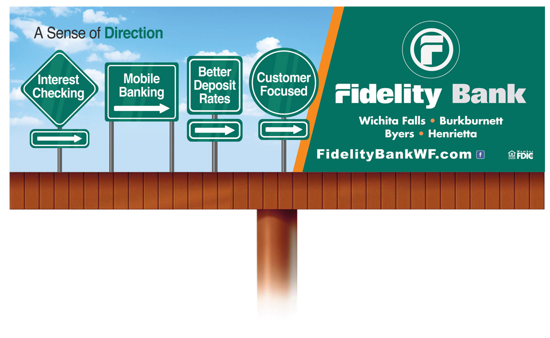 Fidelity Bank, Texas, Billboard Design