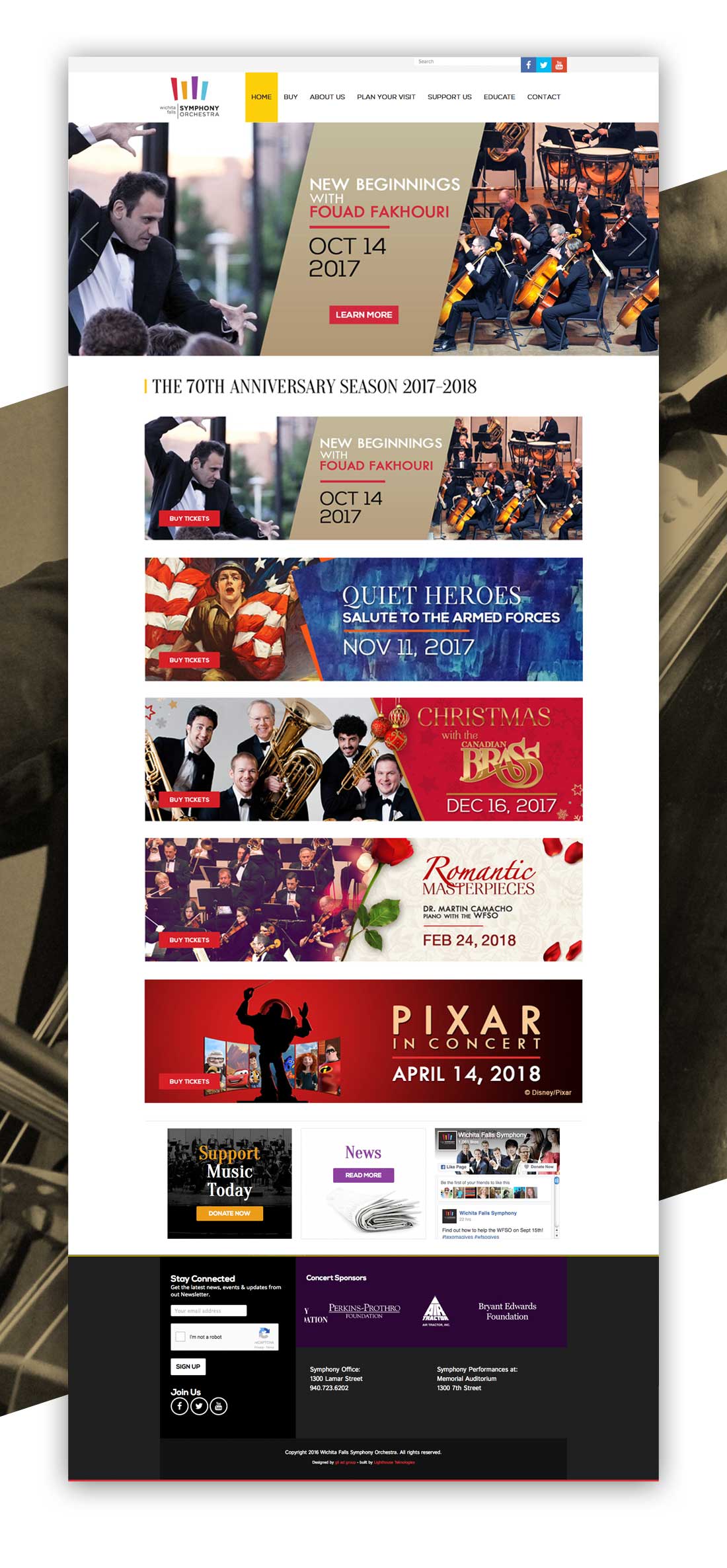 Wichita Falls Symphony Orchestra Website Design