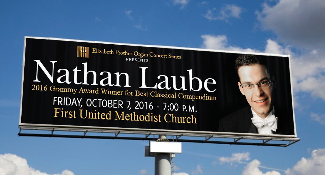 Nathan Laube Organ Concert, Billboard Design