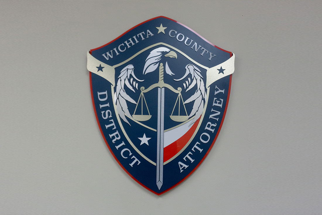 Wichita Falls District Attorney wall sign design