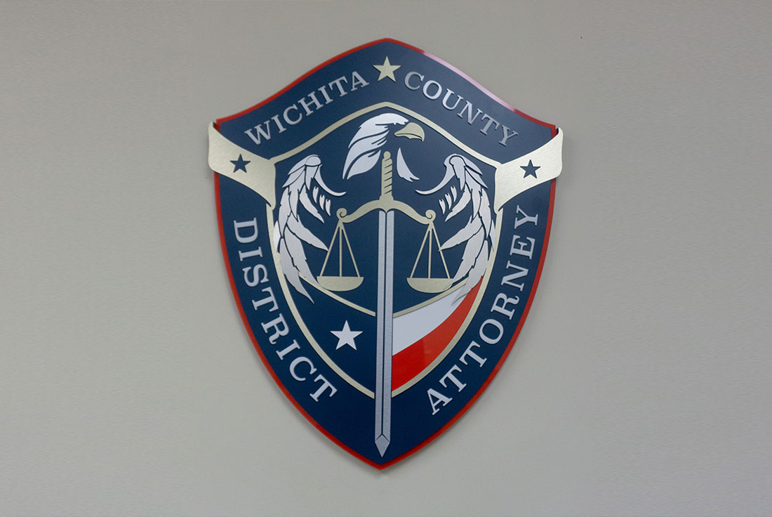 Wichita Falls District Attorney wall sign design